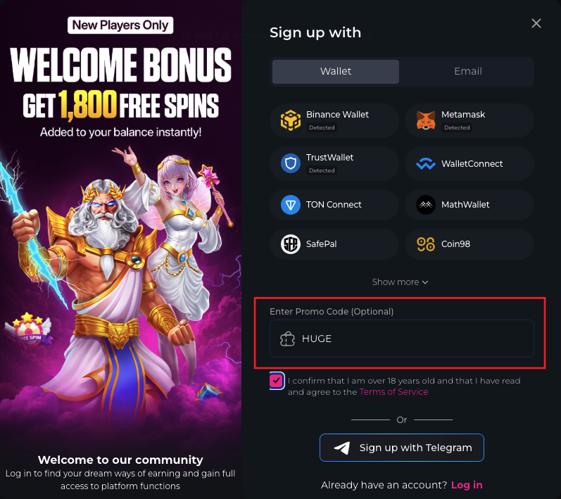 HunnyPlay.io Register